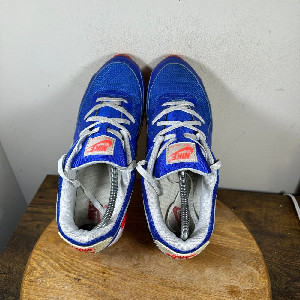 Nike Air Max 90 Mens Shoes Signal Blue Game Royal Chile Red DM8316-400 Size 12.5 - Picture 6 of 8